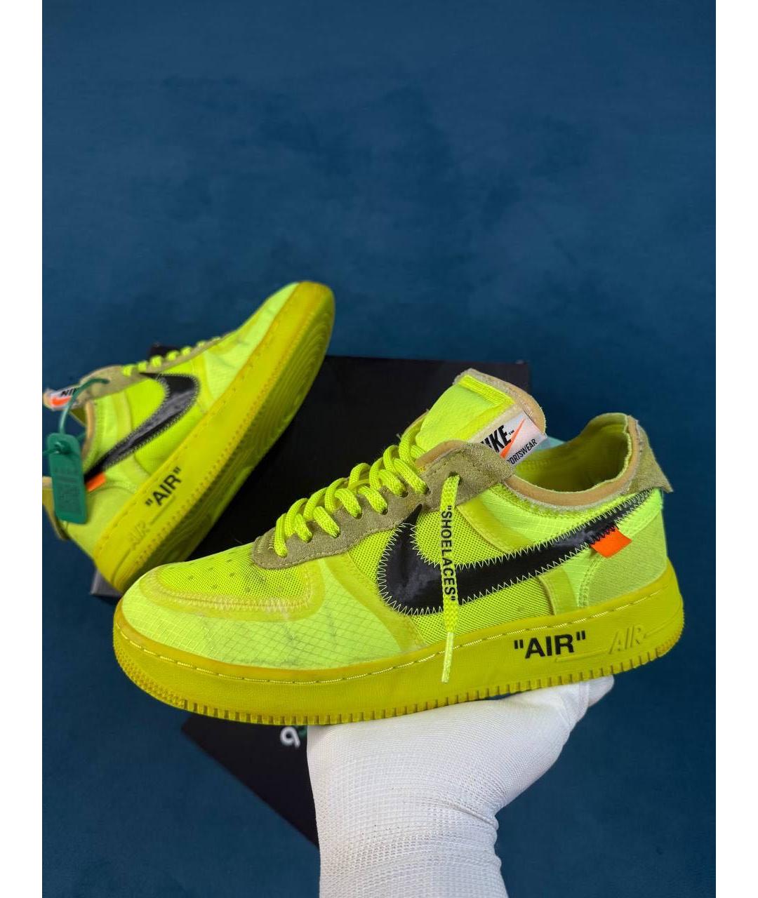 NIKE X OFF-WHITE Зеленые синтетические низкие кроссовки / кеды, фото 6