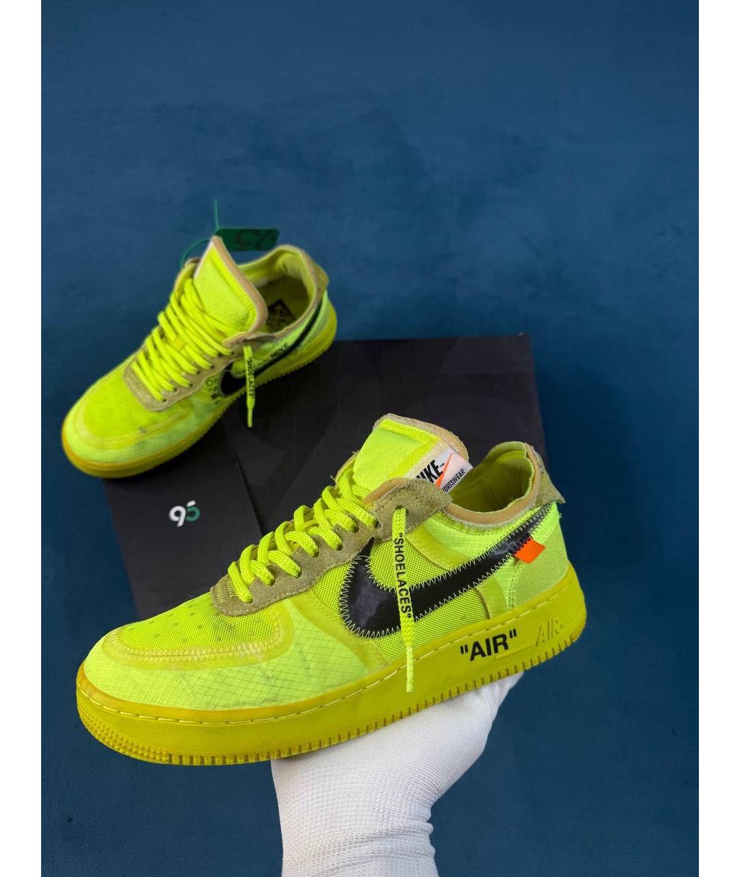 NIKE X OFF-WHITE Зеленые синтетические низкие кроссовки / кеды, фото 2