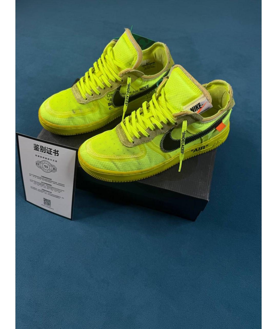 NIKE X OFF-WHITE Зеленые синтетические низкие кроссовки / кеды, фото 3