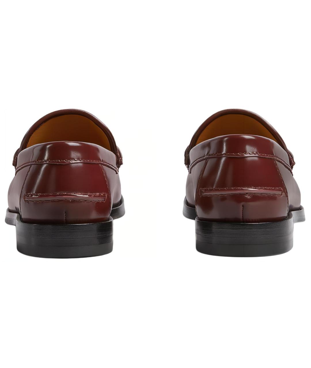GUCCI Бордовые кожаные лоферы, фото 5