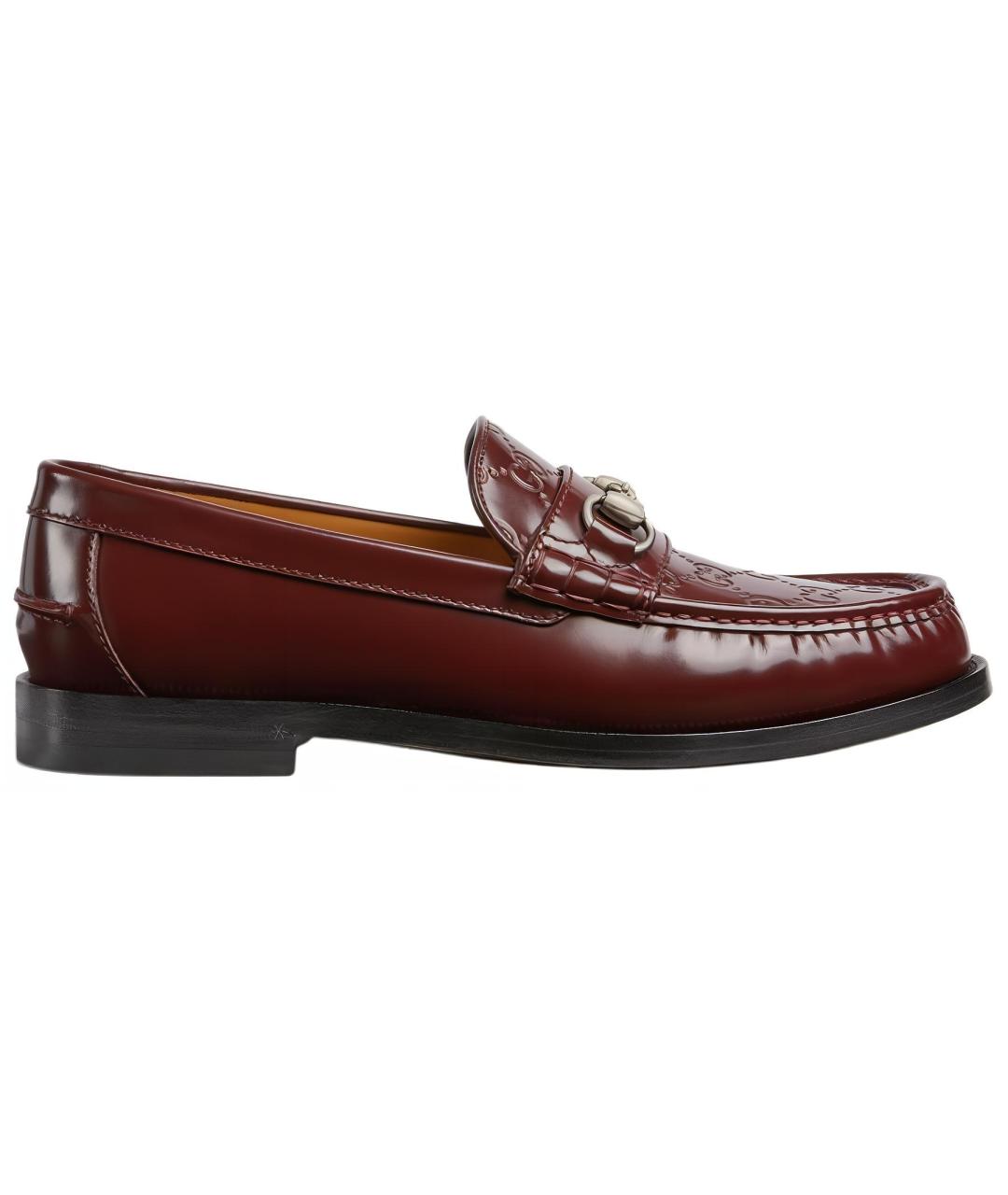 GUCCI Бордовые кожаные лоферы, фото 2