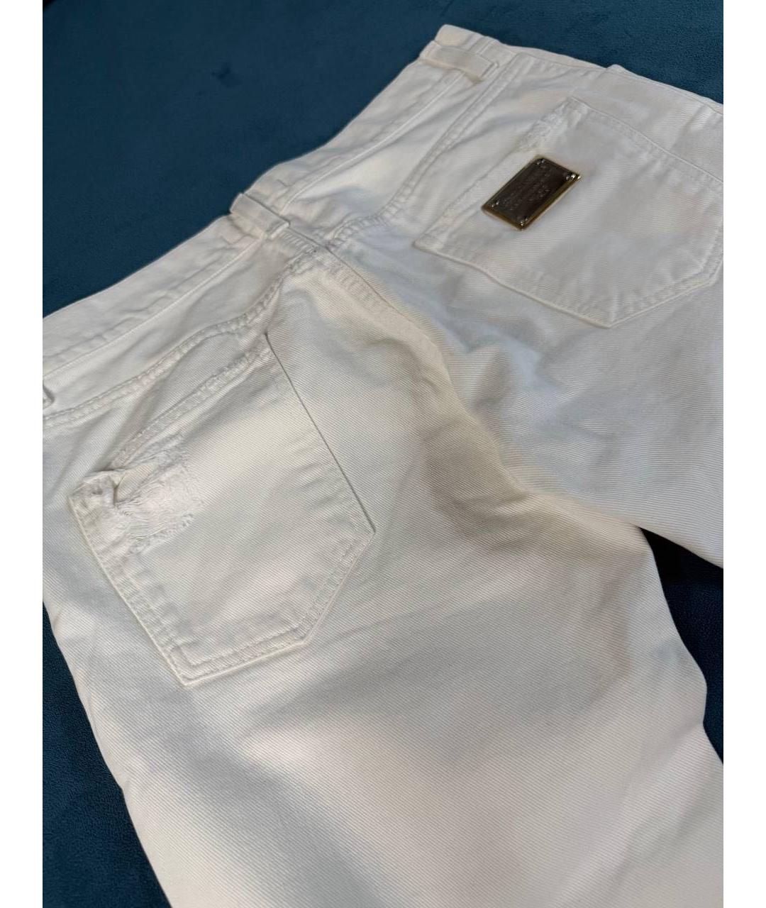 DOLCE&GABBANA Белые хлопковые джинсы скинни, фото 3