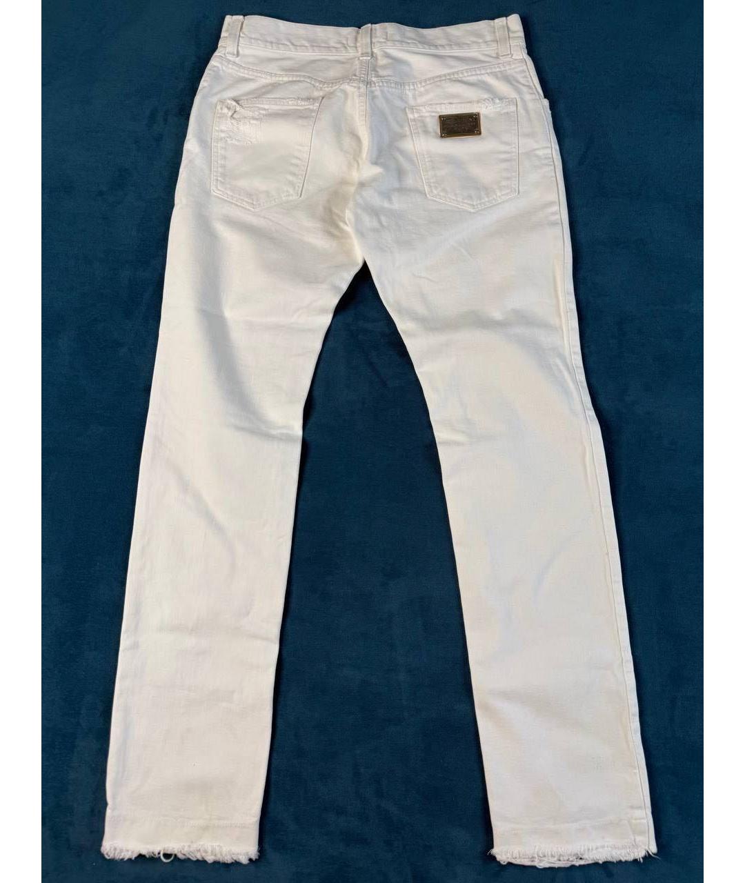 DOLCE&GABBANA Белые хлопковые джинсы скинни, фото 7