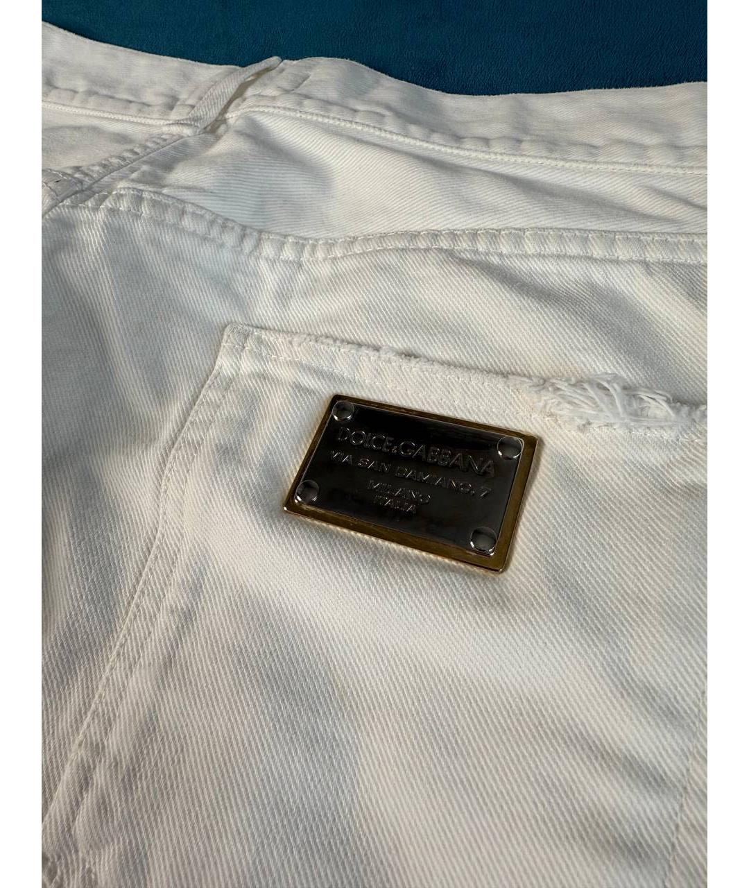 DOLCE&GABBANA Белые хлопковые джинсы скинни, фото 5