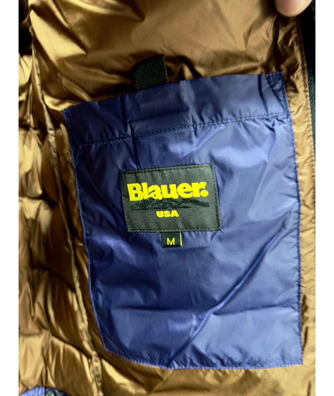 BLAUER Темно-синий полиэстеровый жилет, фото 3