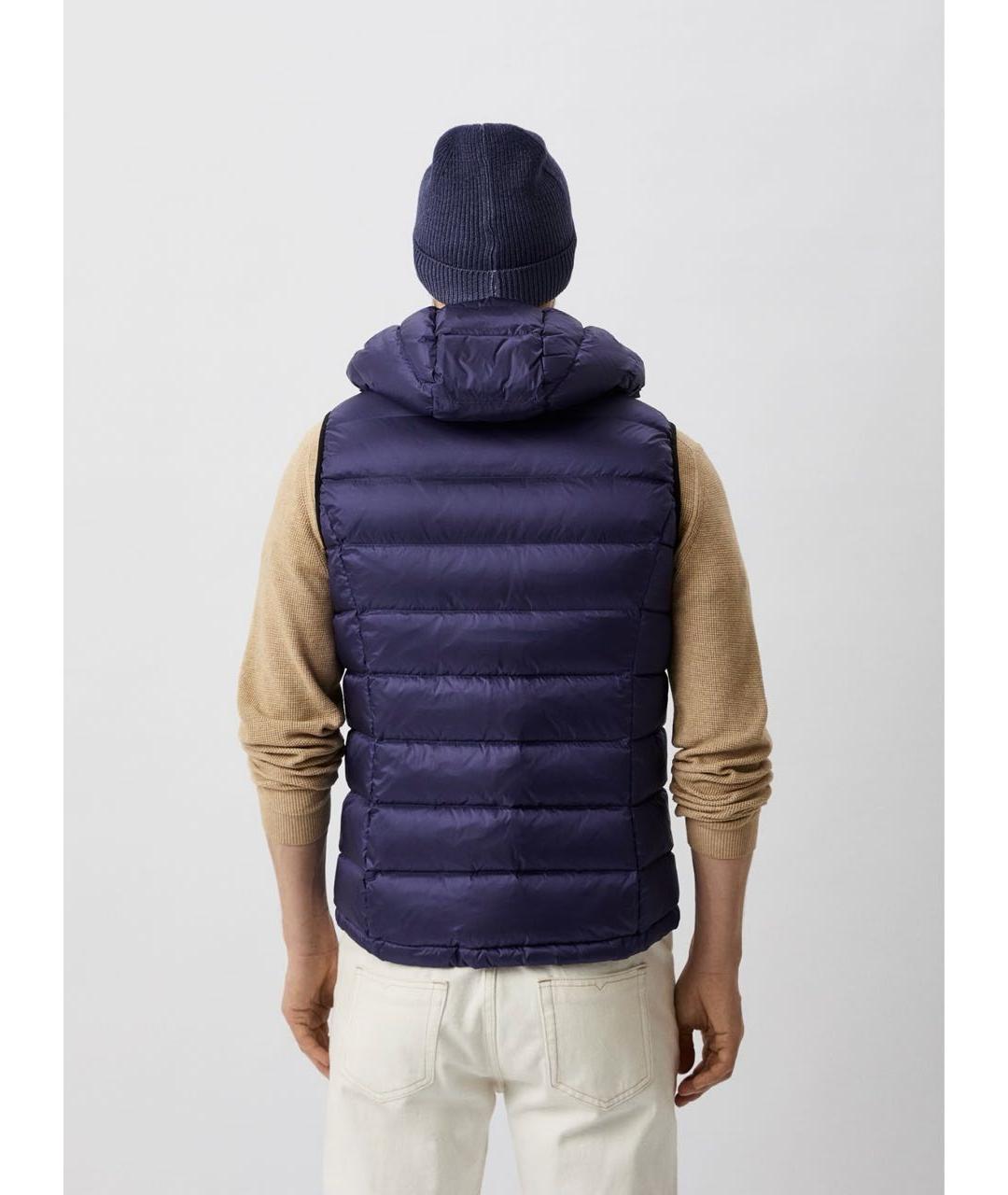 BLAUER Темно-синий полиэстеровый жилет, фото 7