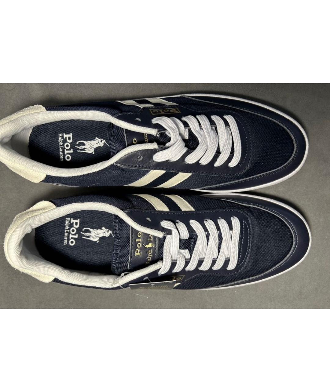 POLO RALPH LAUREN Темно-синие кожаные низкие кроссовки / кеды, фото 3