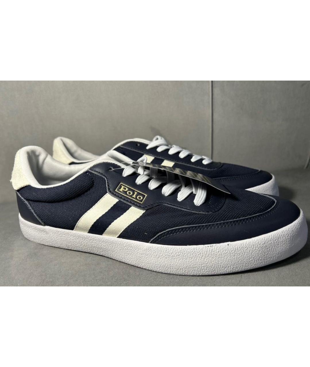 POLO RALPH LAUREN Темно-синие кожаные низкие кроссовки / кеды, фото 9
