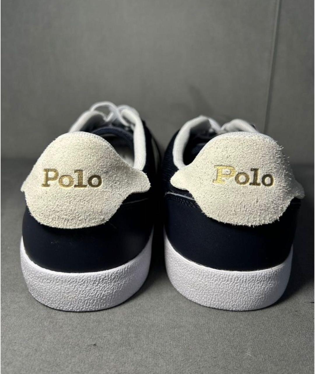 POLO RALPH LAUREN Темно-синие кожаные низкие кроссовки / кеды, фото 4