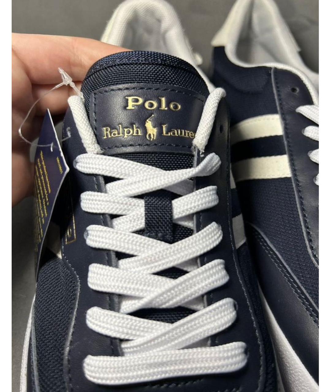 POLO RALPH LAUREN Темно-синие кожаные низкие кроссовки / кеды, фото 5
