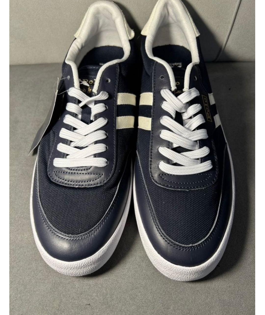 POLO RALPH LAUREN Темно-синие кожаные низкие кроссовки / кеды, фото 2
