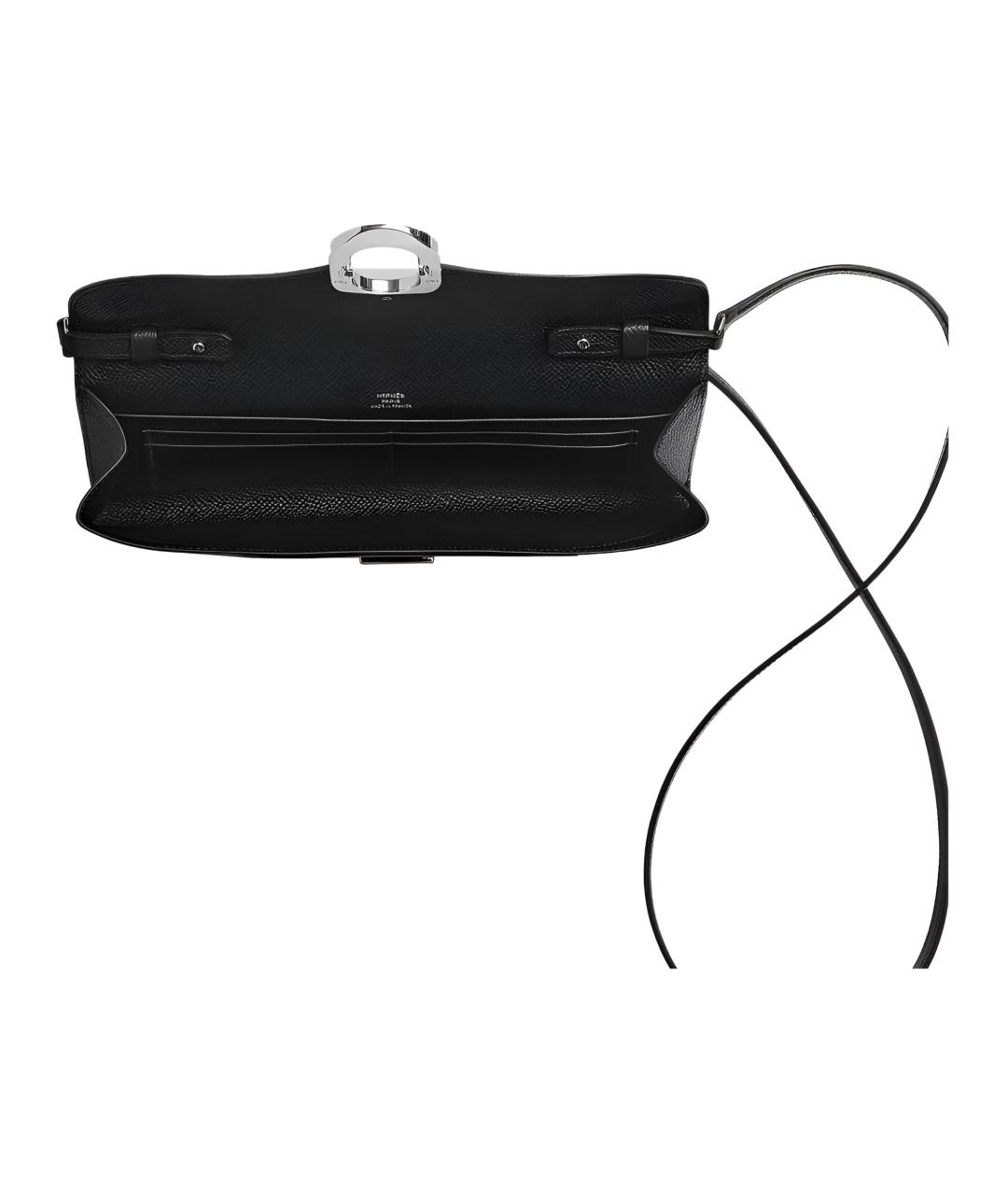 HERMES Черная кожаная сумка через плечо, фото 3