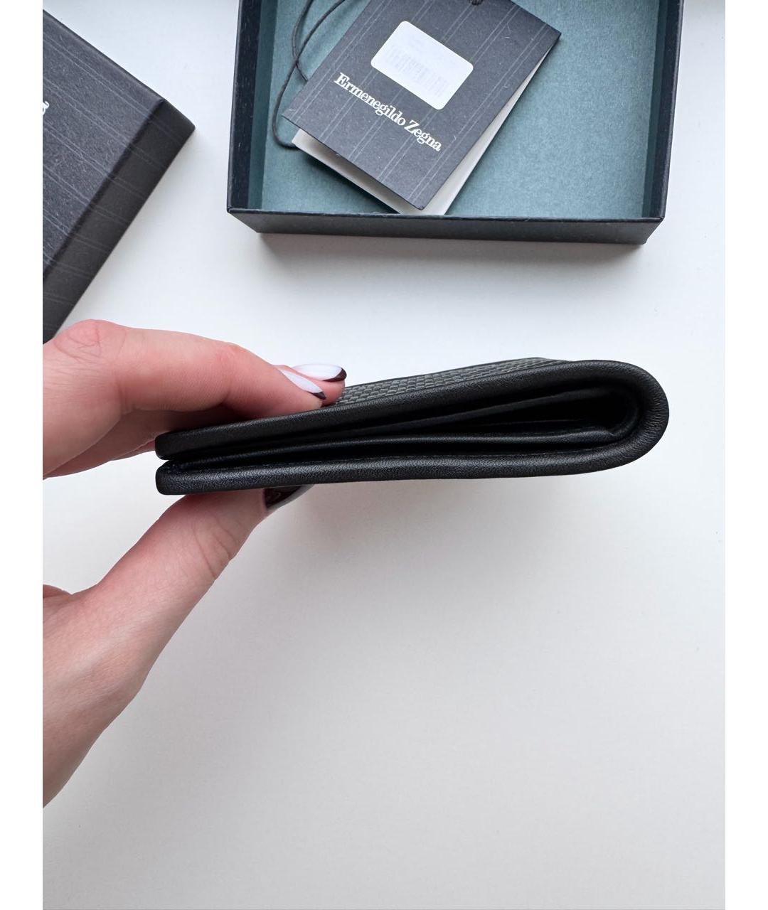 ERMENEGILDO ZEGNA XXX Черный кожаный кошелек, фото 4