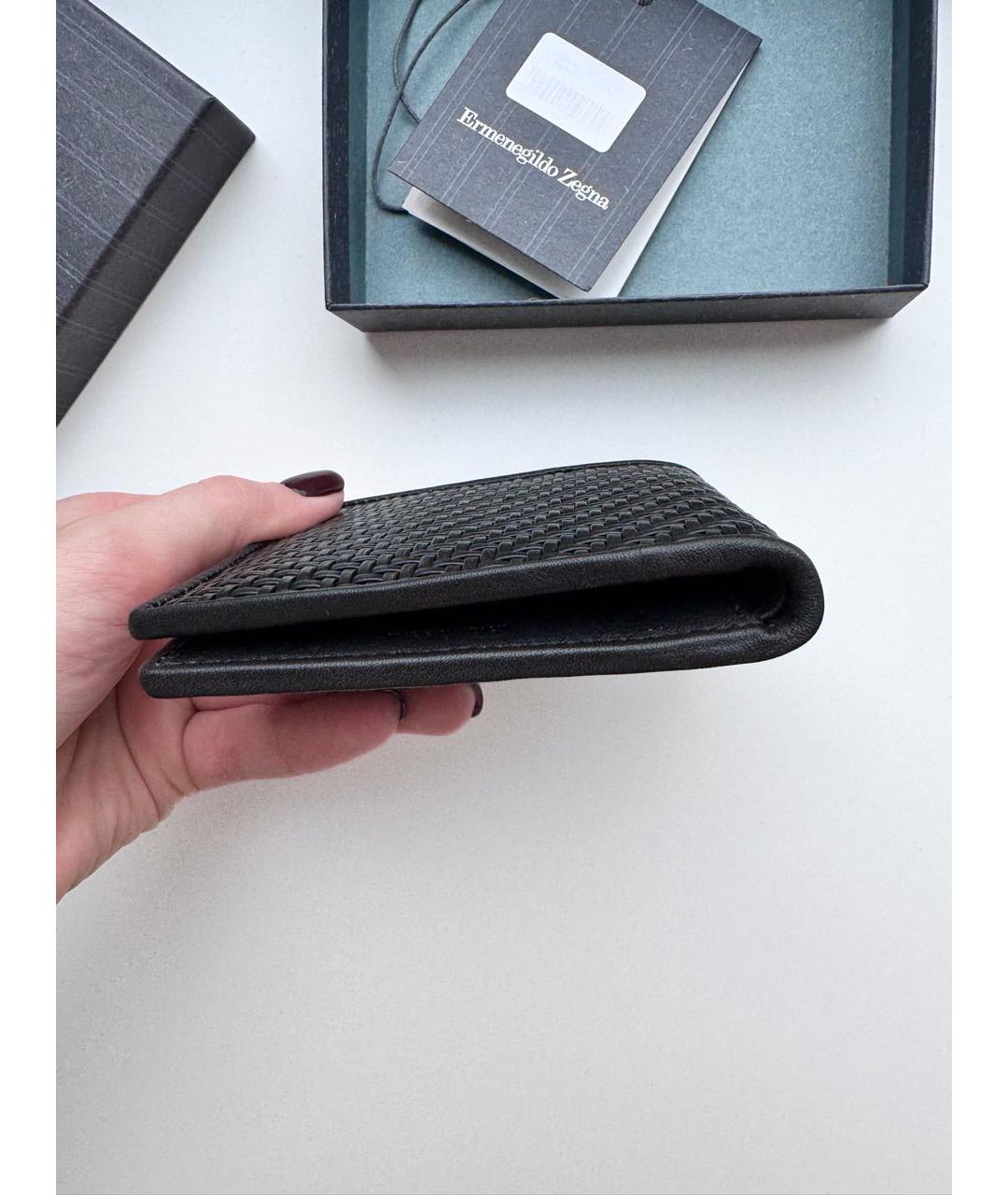 ERMENEGILDO ZEGNA XXX Черный кожаный кошелек, фото 2