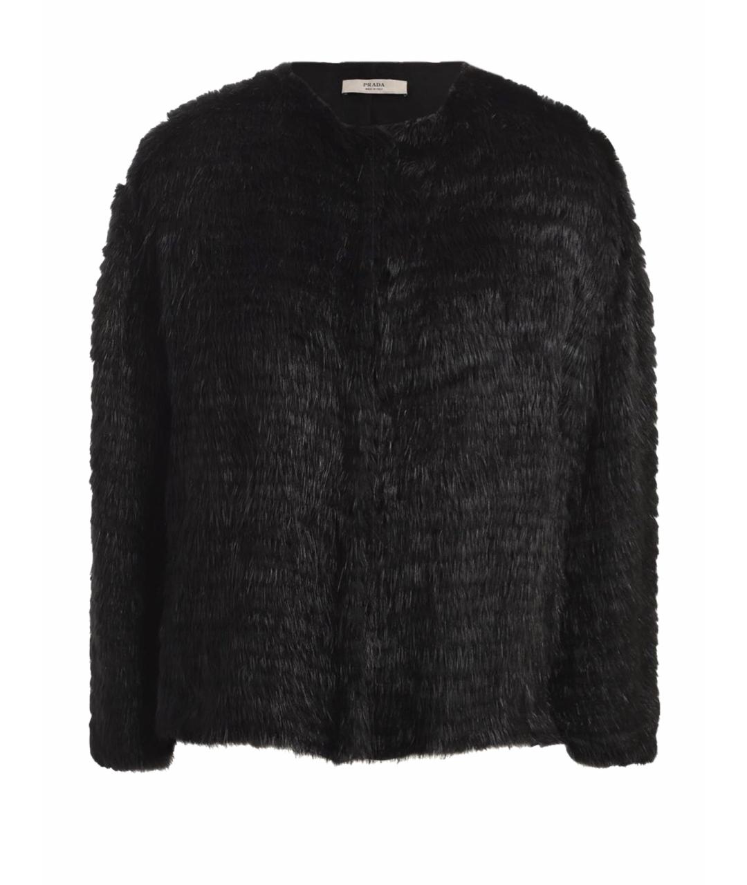 PRADA Черный меховой жакет/пиджак, фото 1