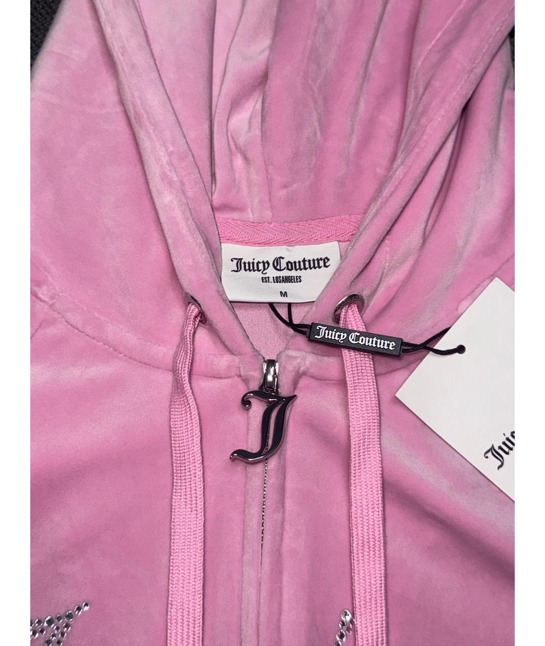 JUICY COUTURE Розовый велюровый костюм с брюками, фото 4