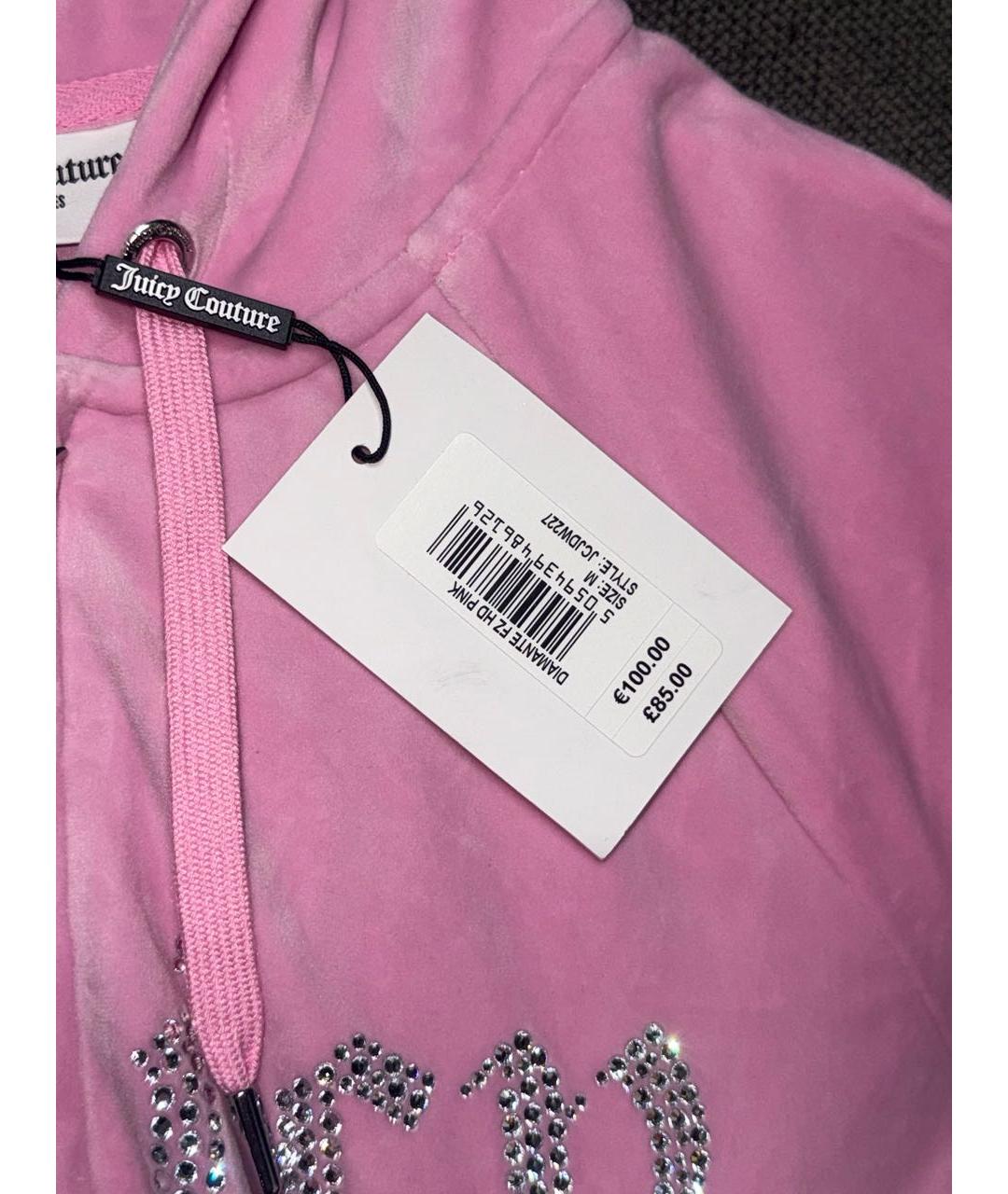 JUICY COUTURE Розовый велюровый костюм с брюками, фото 5