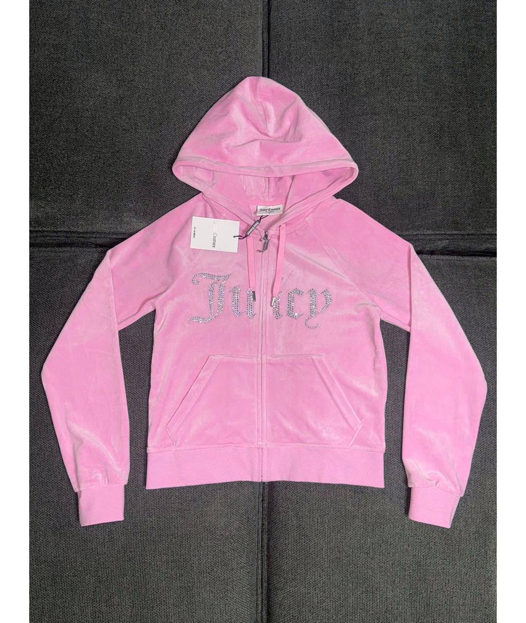 JUICY COUTURE Розовый велюровый костюм с брюками, фото 3