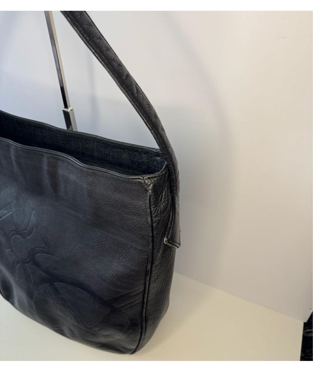 VIVIENNE WESTWOOD Черная кожаная сумка через плечо, фото 5