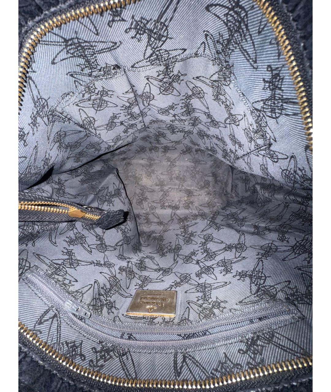 VIVIENNE WESTWOOD Черная кожаная сумка через плечо, фото 4