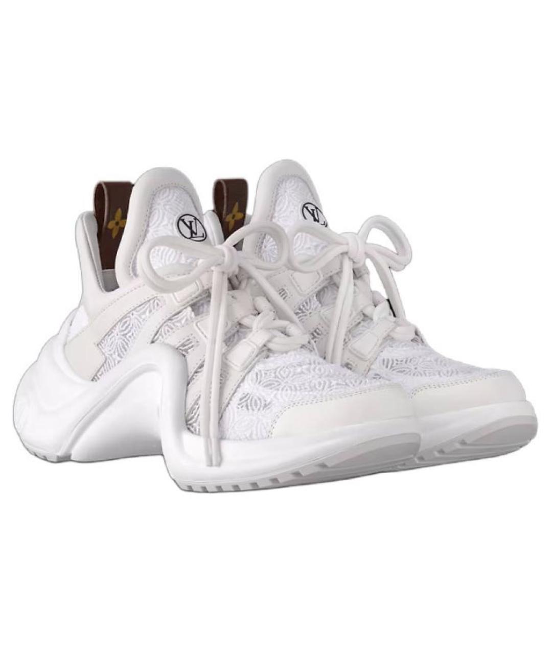 LOUIS VUITTON Белые кожаные кроссовки, фото 3