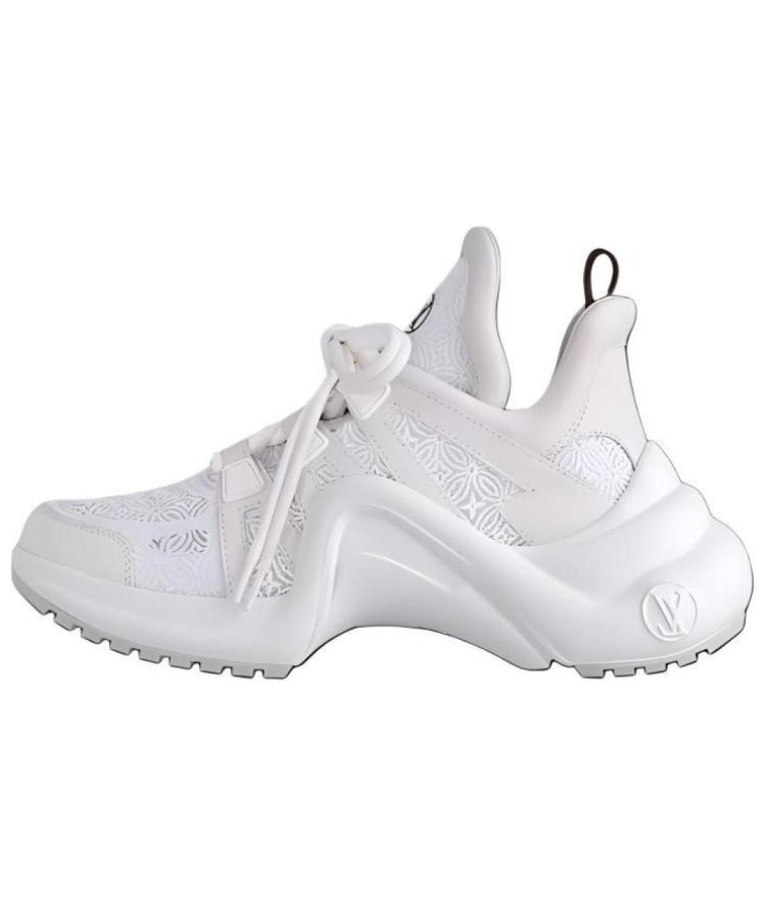 LOUIS VUITTON Белые кожаные кроссовки, фото 2