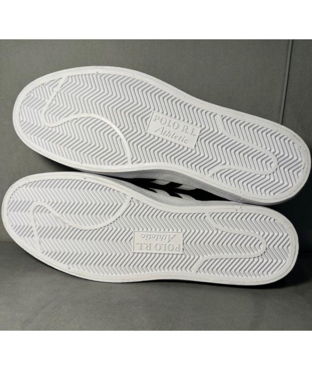 POLO RALPH LAUREN Черные кожаные низкие кроссовки / кеды, фото 5