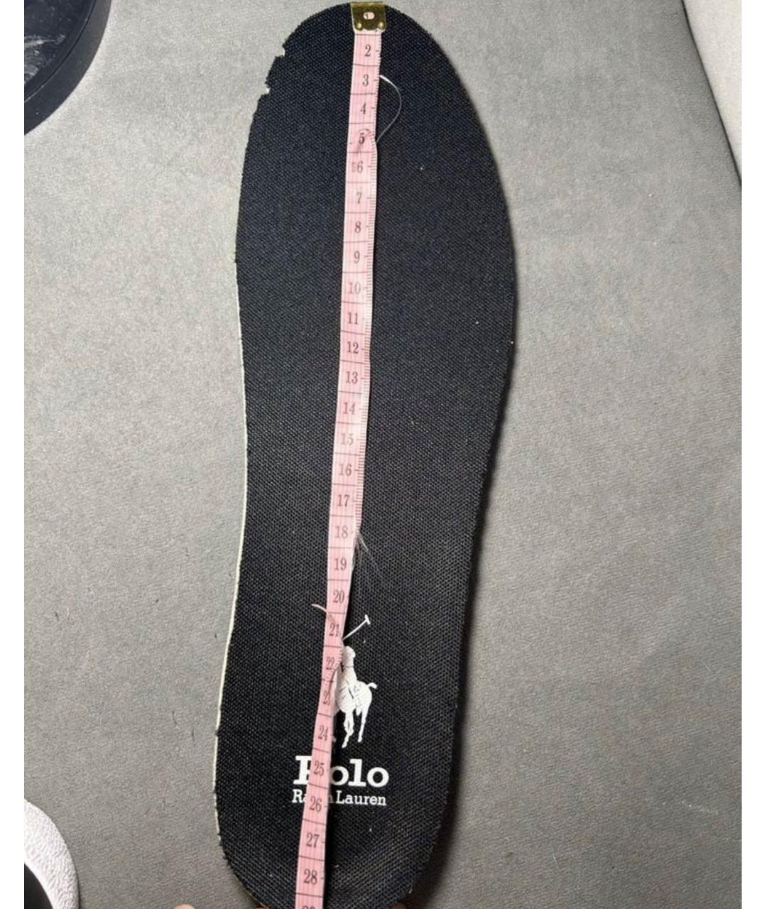 POLO RALPH LAUREN Черные кожаные низкие кроссовки / кеды, фото 6