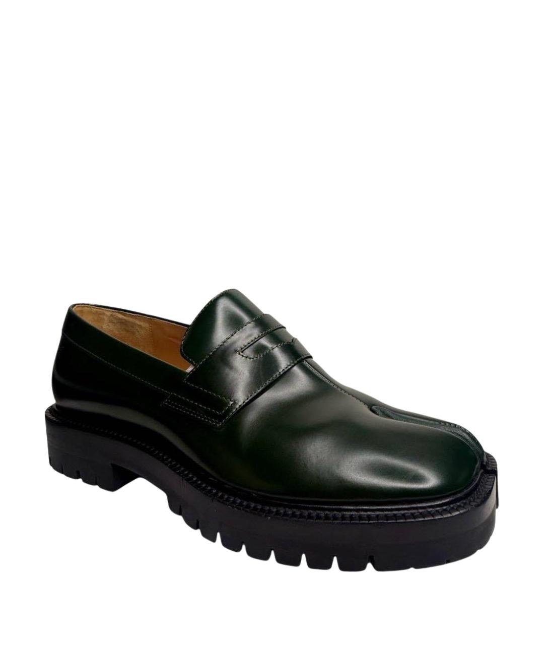 MAISON MARGIELA Зеленые лоферы из лакированной кожи, фото 1