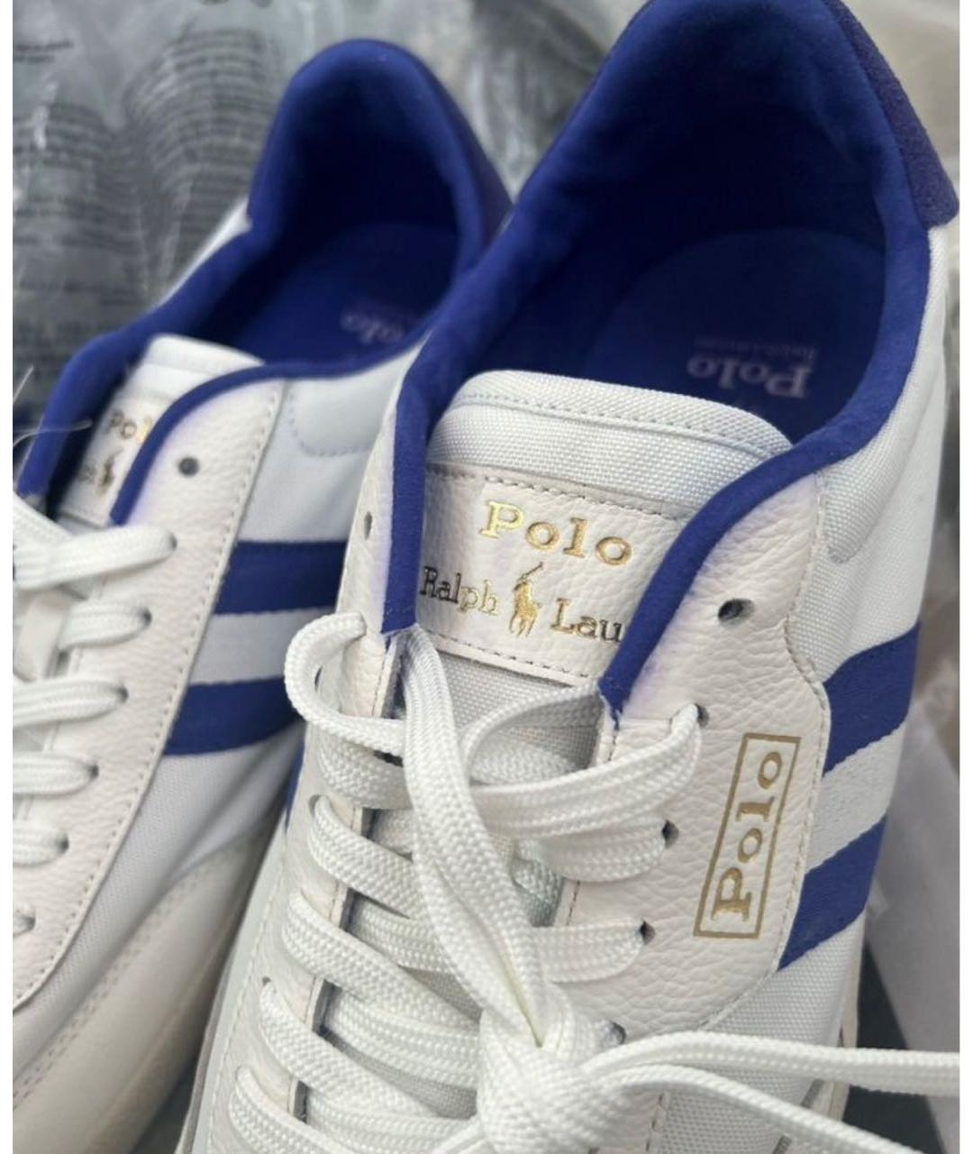 POLO RALPH LAUREN Белые замшевые низкие кроссовки / кеды, фото 6