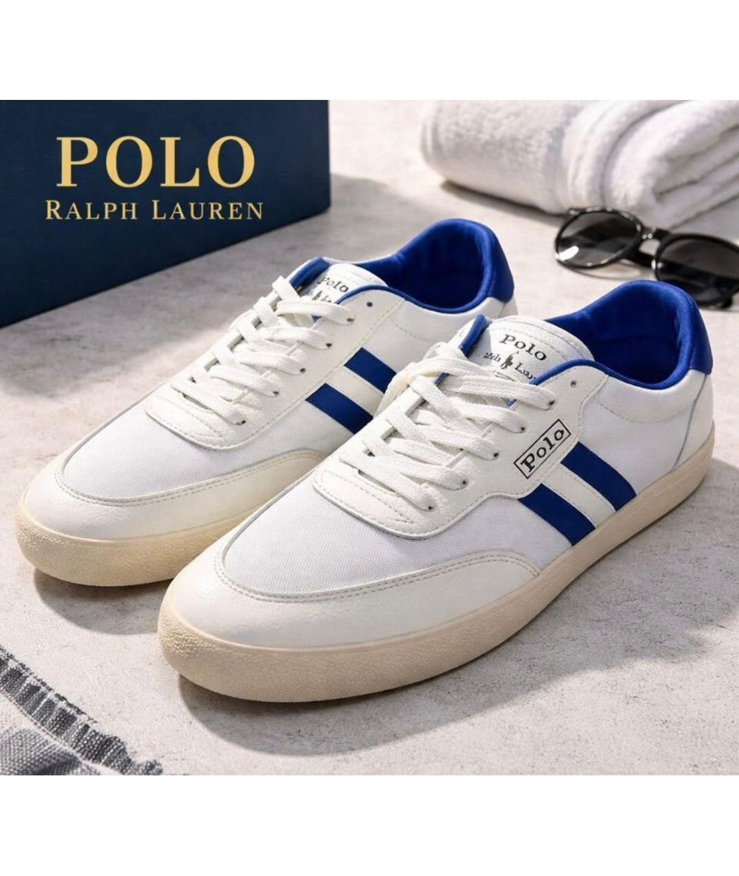 POLO RALPH LAUREN Белые замшевые низкие кроссовки / кеды, фото 7