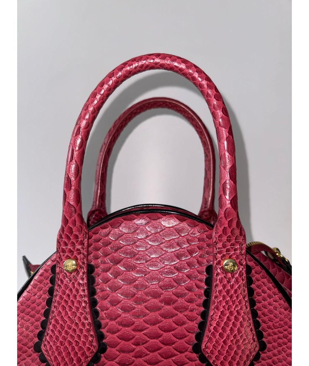 VIVIENNE WESTWOOD Бордовая кожаная сумка с короткими ручками, фото 8
