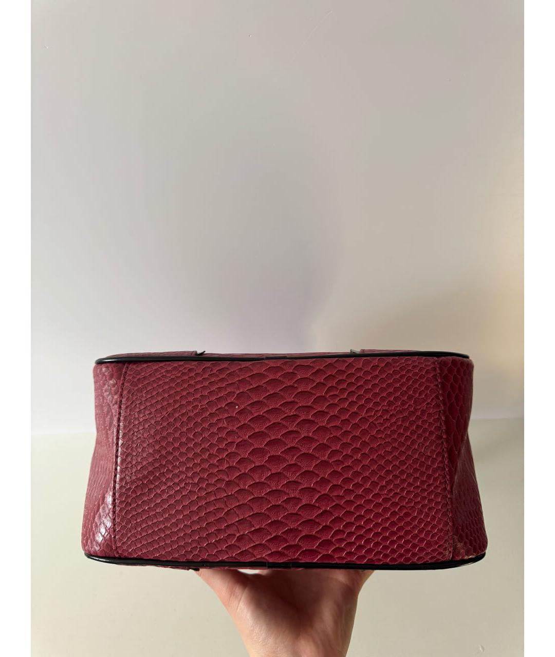 VIVIENNE WESTWOOD Бордовая кожаная сумка с короткими ручками, фото 5