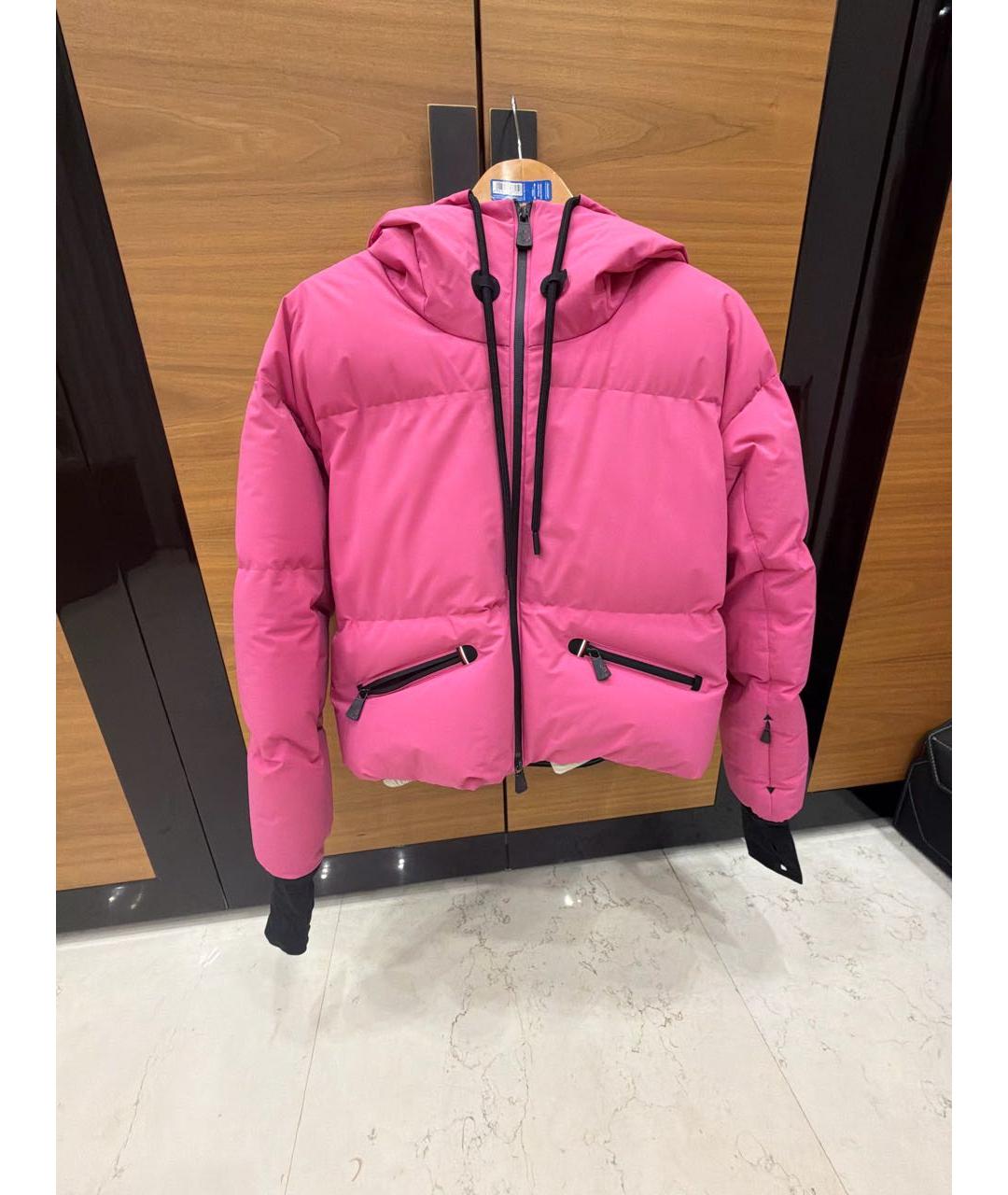 MONCLER Розовая полиамидовая куртка, фото 6