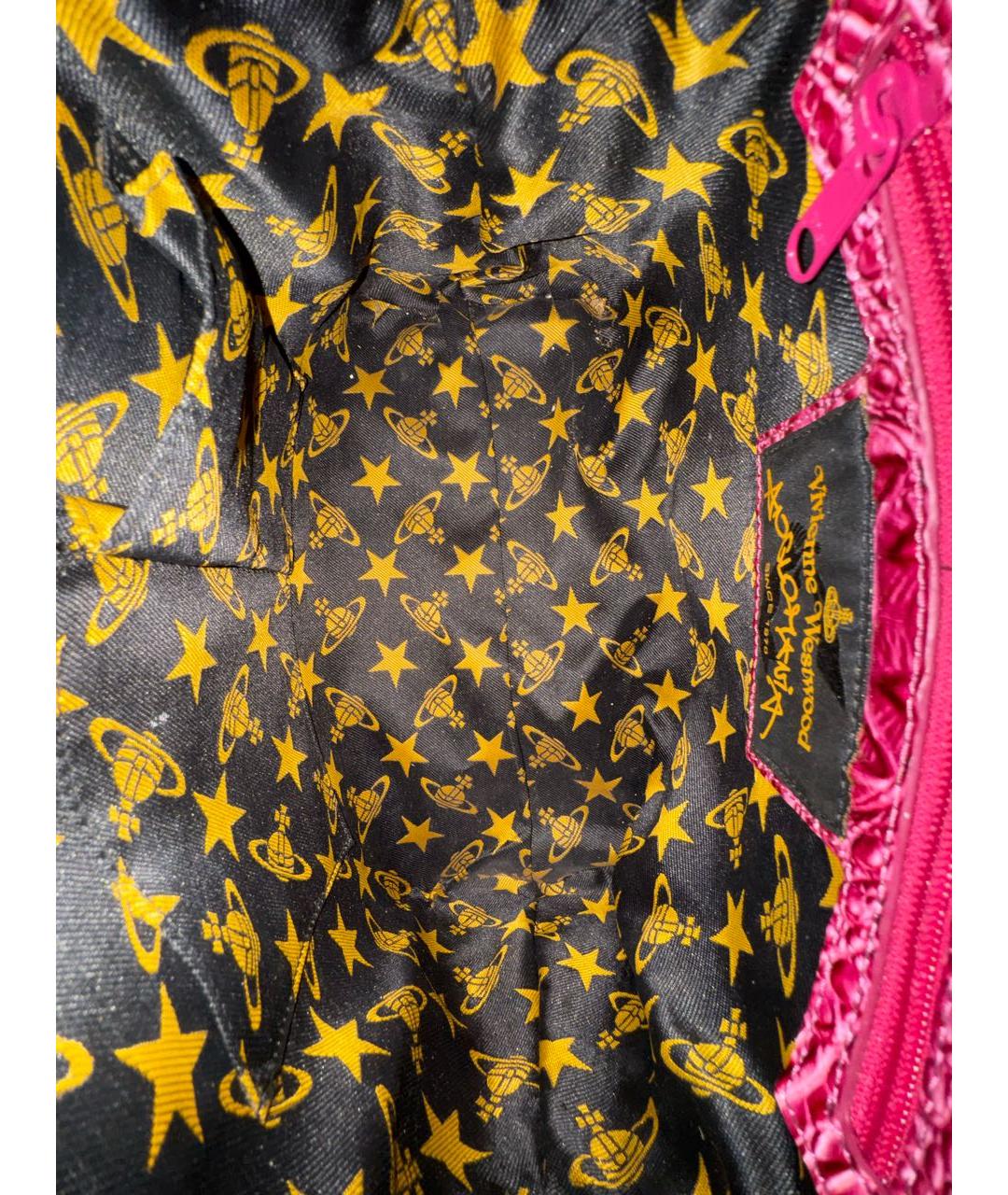 VIVIENNE WESTWOOD Розовая кожаная сумка с короткими ручками, фото 4