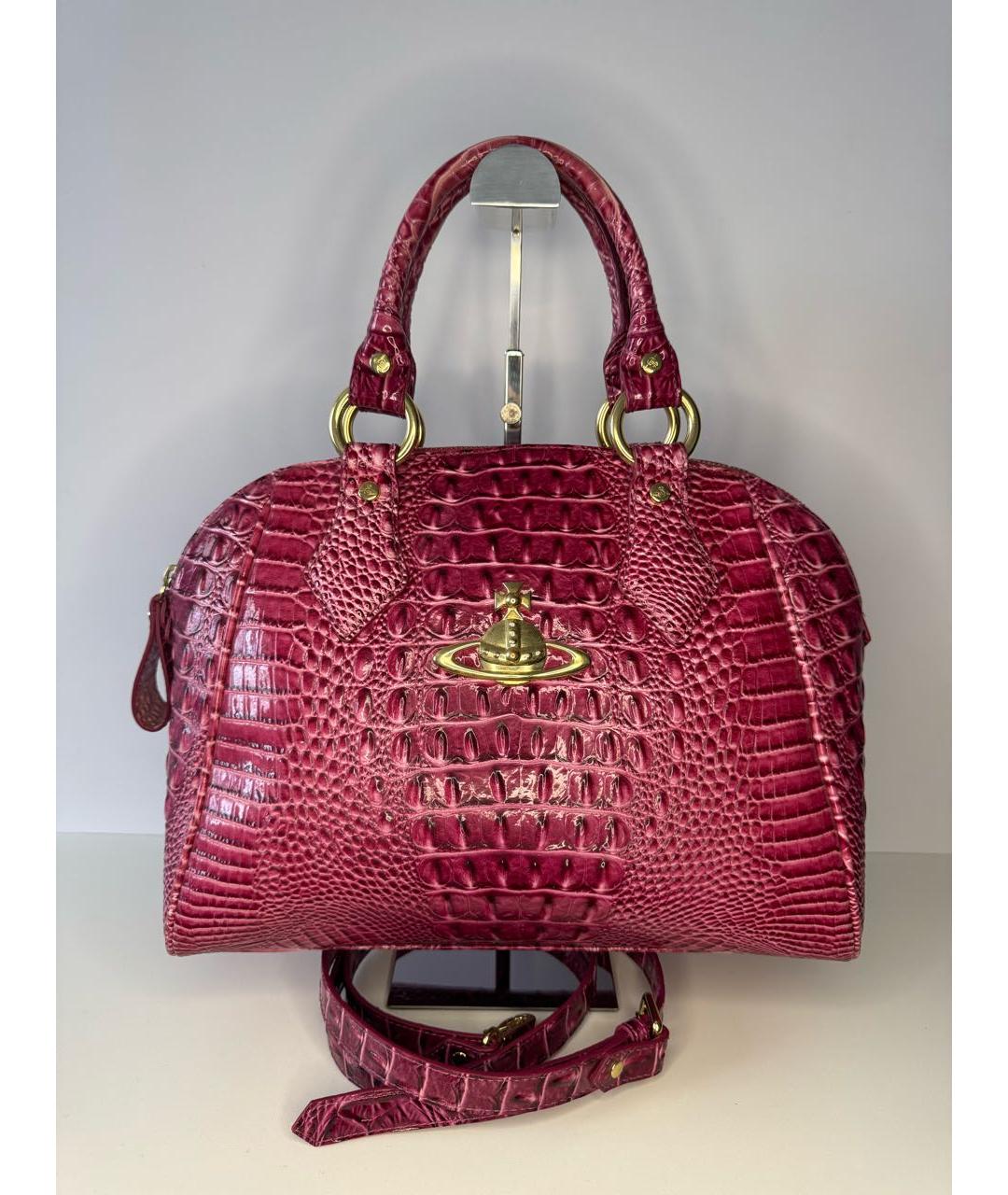 VIVIENNE WESTWOOD Розовая кожаная сумка с короткими ручками, фото 9