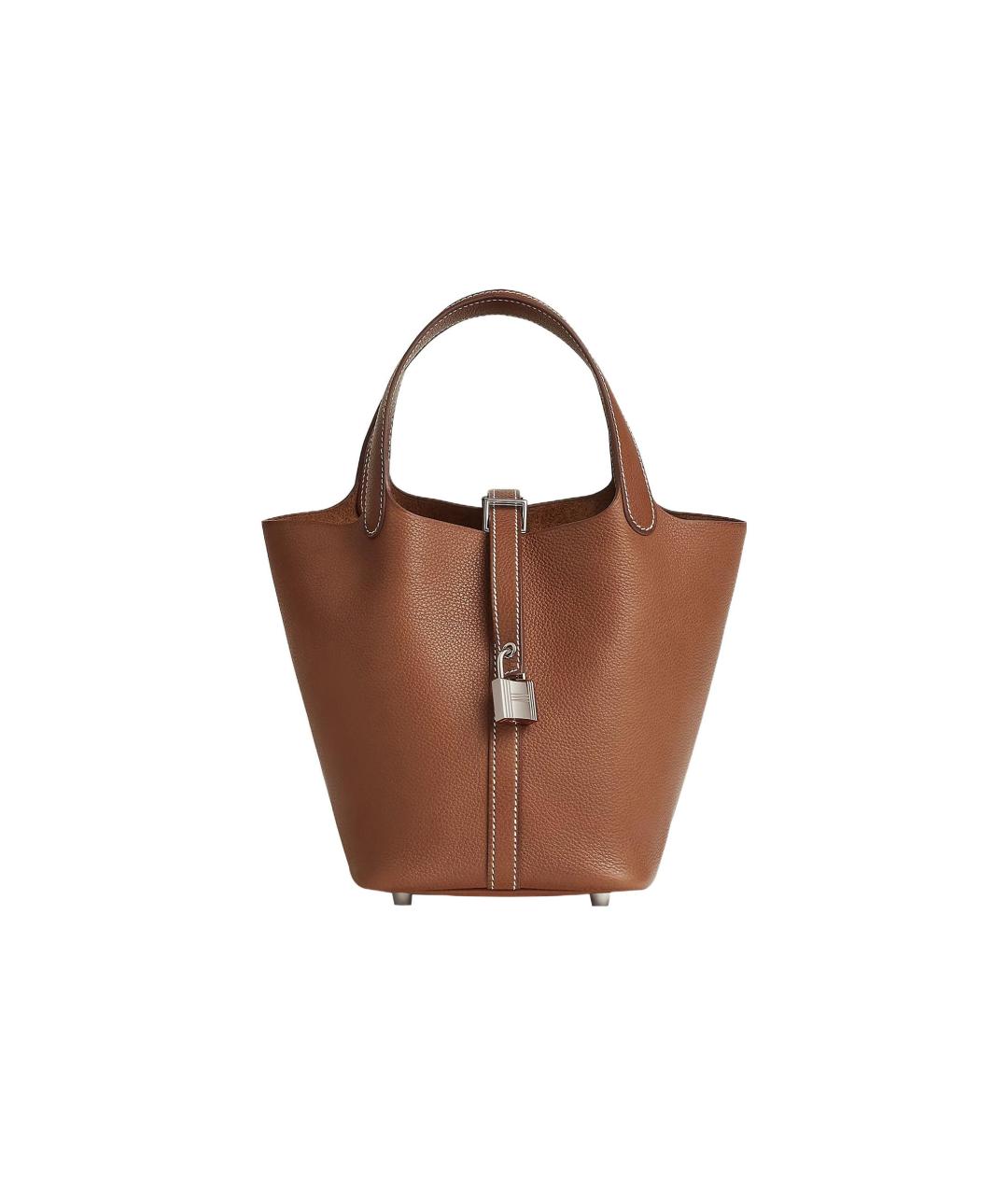 HERMES Коричневая кожаная сумка через плечо, фото 6