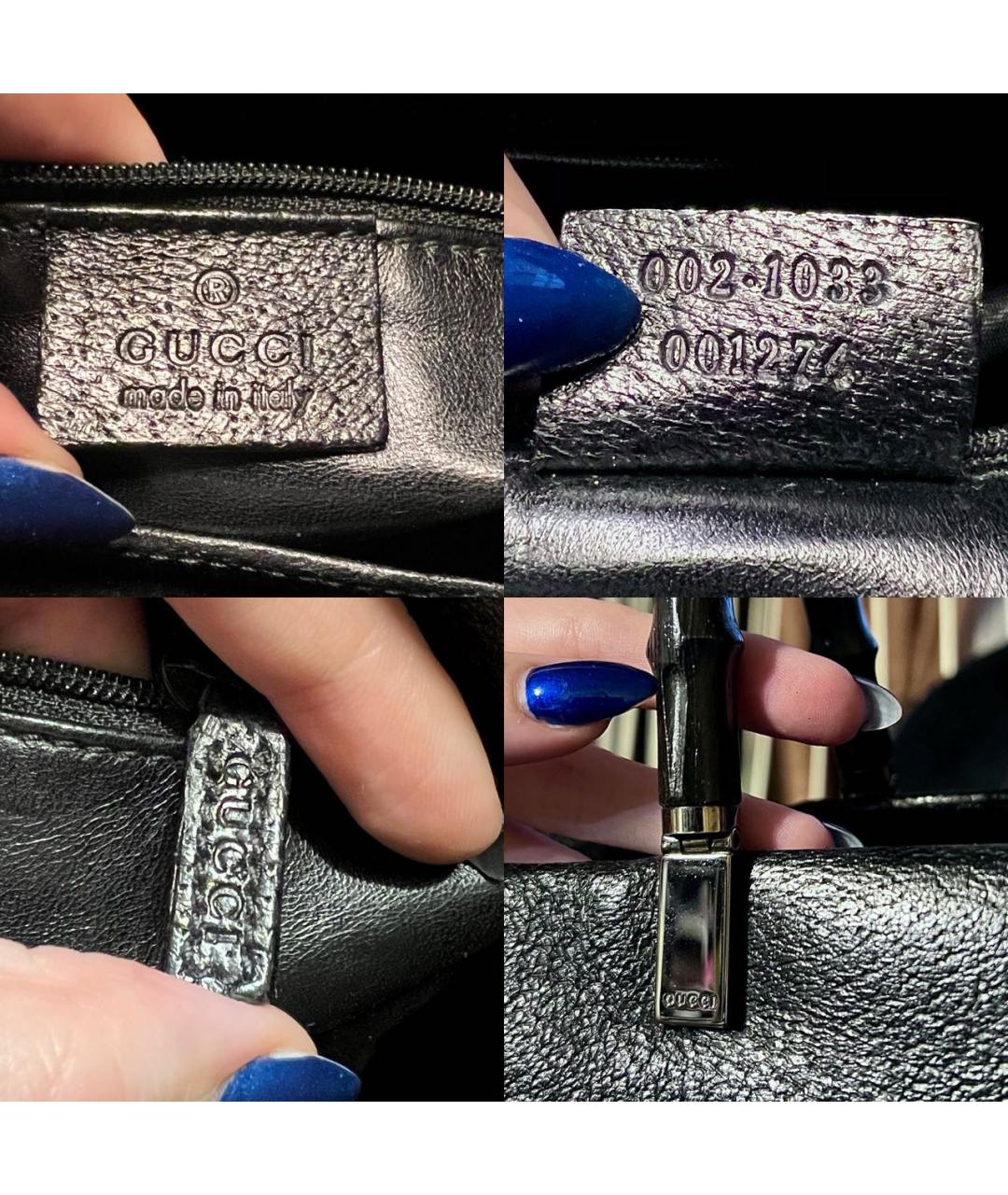 GUCCI Черная кожаная сумка с короткими ручками, фото 6