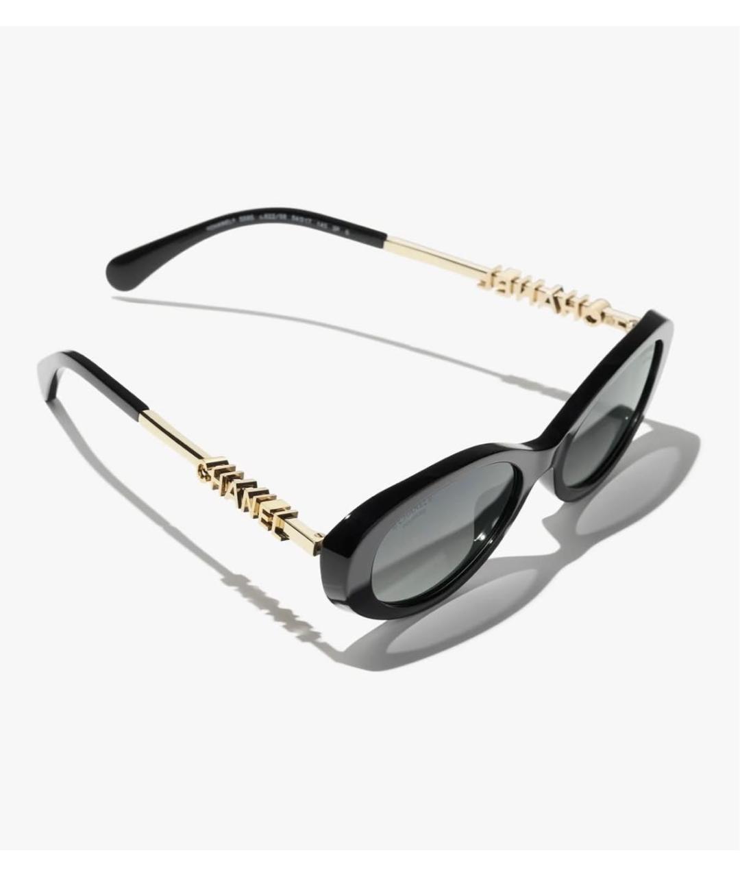 CHANEL Черные пластиковые солнцезащитные очки, фото 4