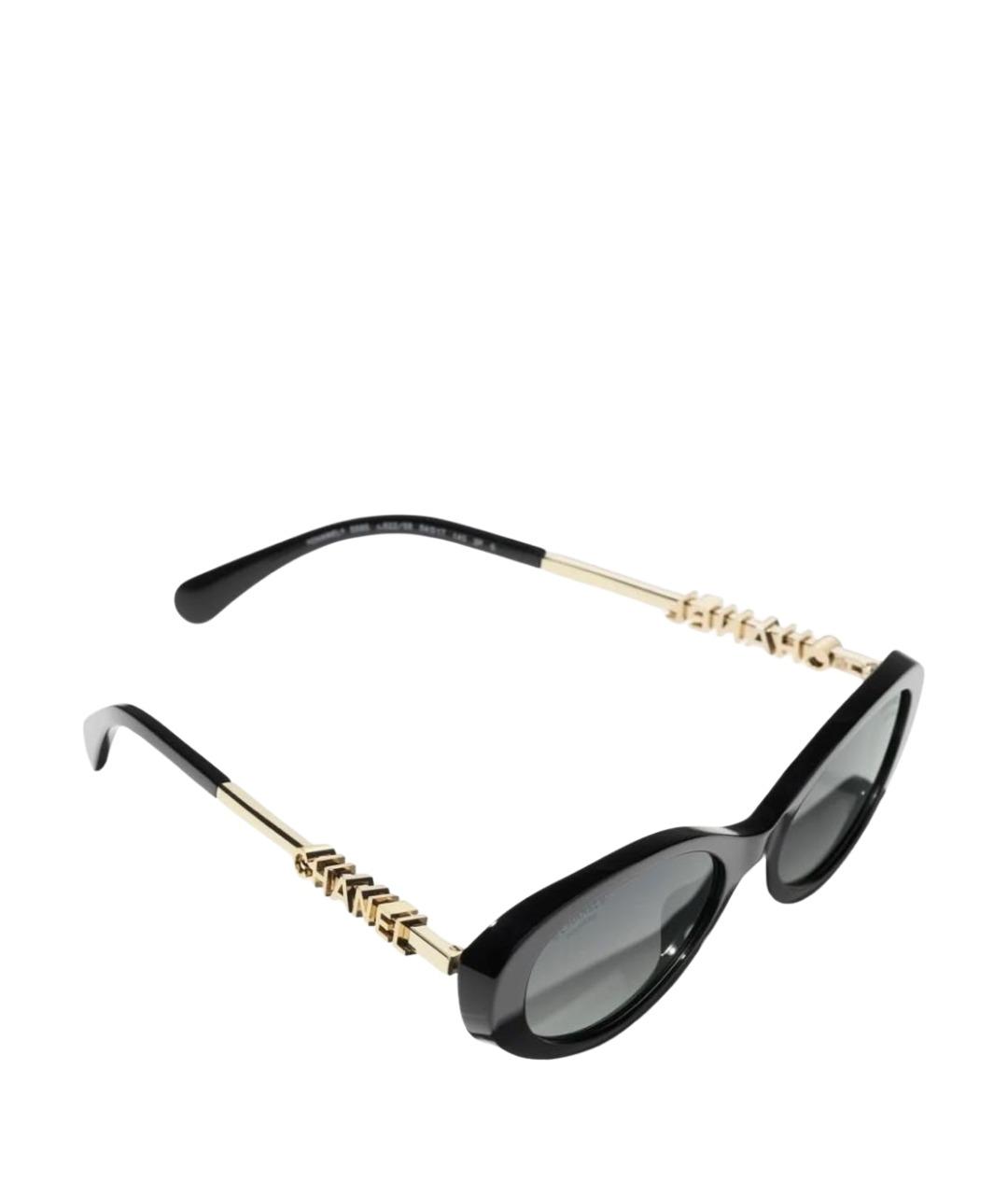 CHANEL Черные пластиковые солнцезащитные очки, фото 1