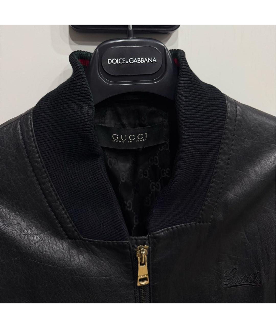 GUCCI Черная кожаная куртка, фото 3