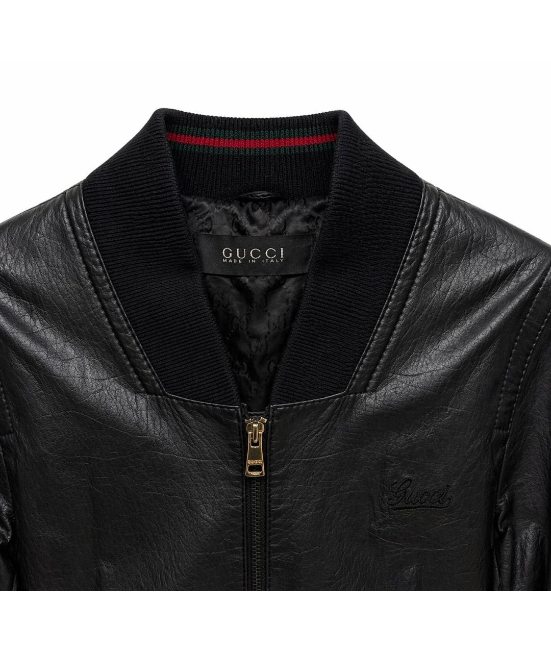 GUCCI Черная кожаная куртка, фото 3