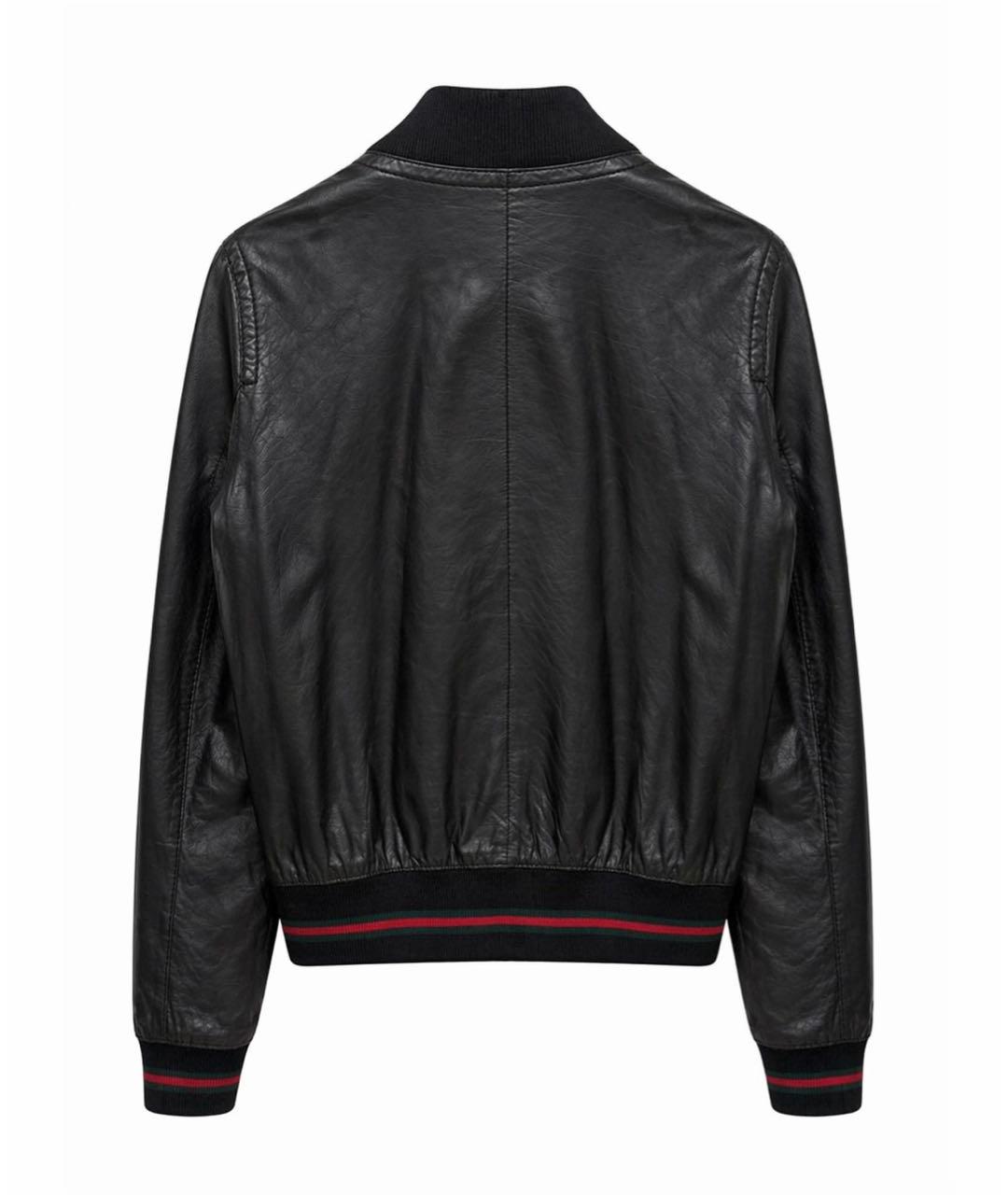 GUCCI Черная кожаная куртка, фото 2