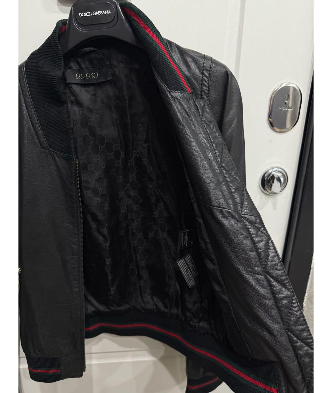 GUCCI Черная кожаная куртка, фото 5