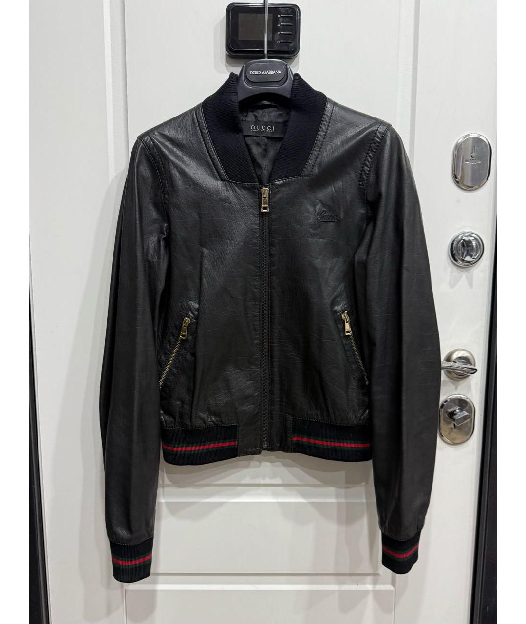 GUCCI Черная кожаная куртка, фото 9