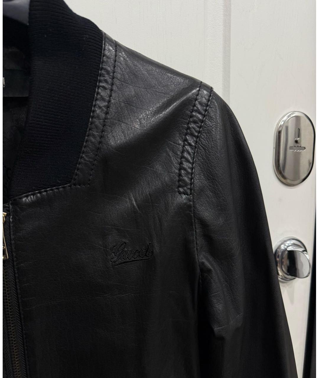 GUCCI Черная кожаная куртка, фото 4
