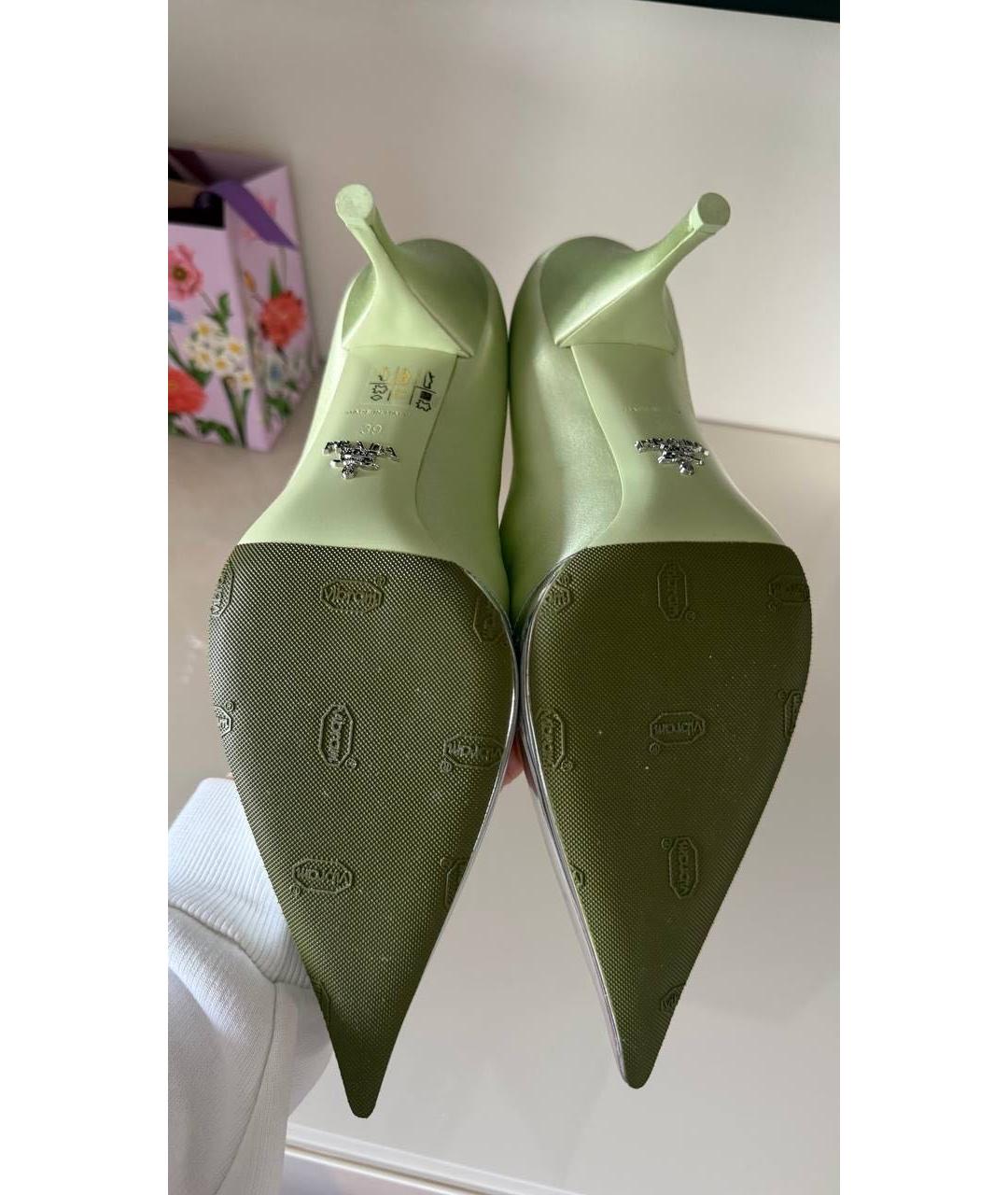 PRADA Салатовые текстильные туфли, фото 6