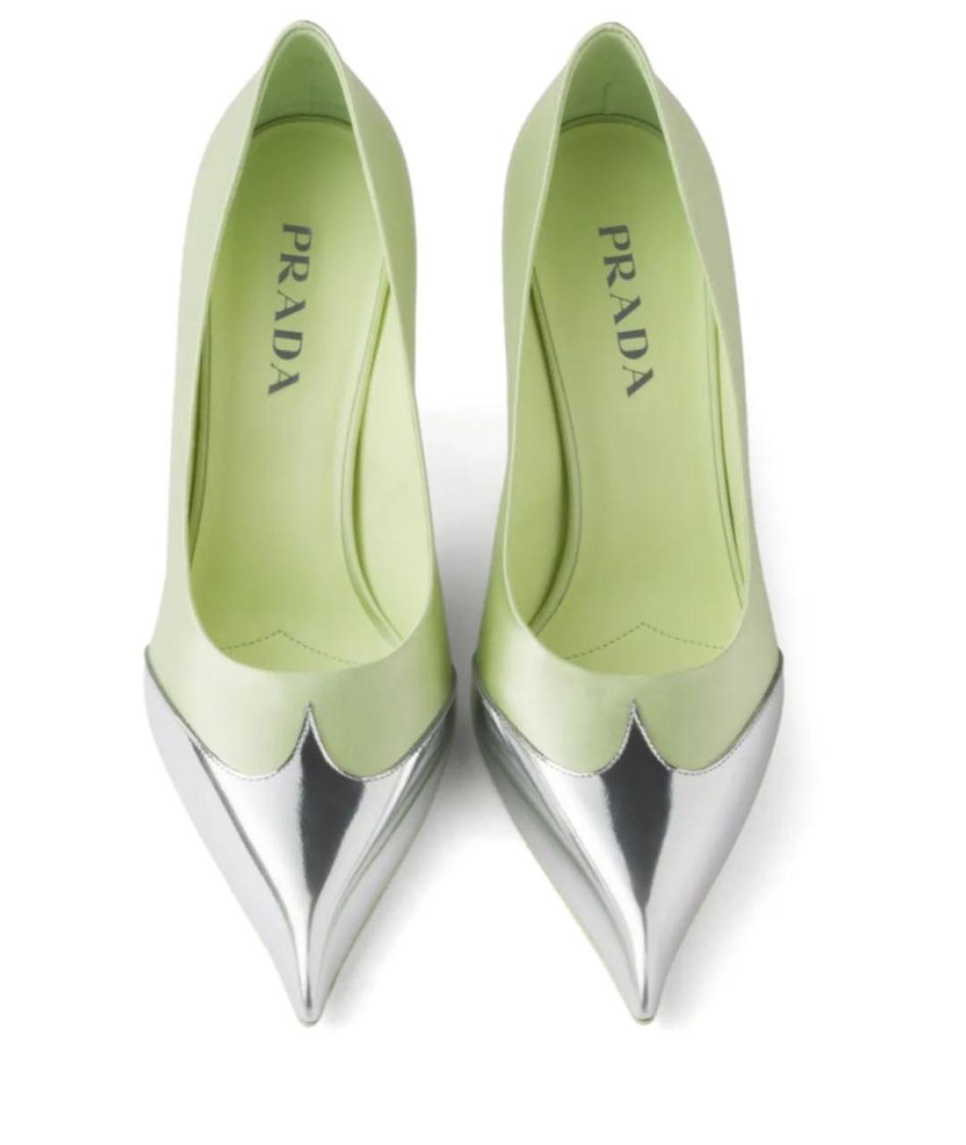 PRADA Салатовые текстильные туфли, фото 7