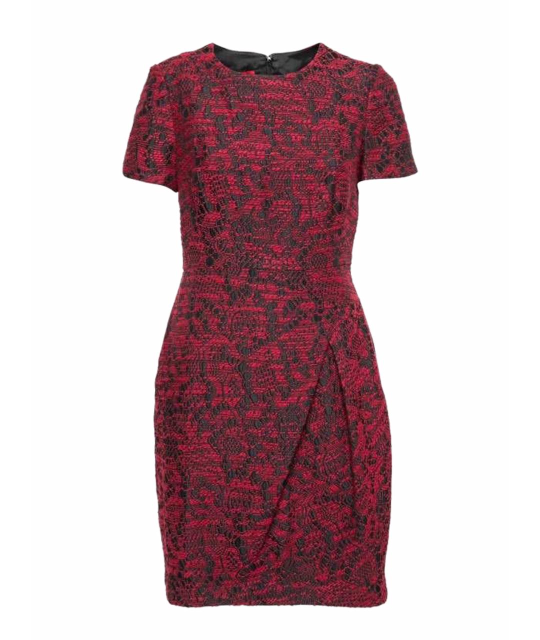 CAROLINA HERRERA Бордовое шерстяное коктейльное платье, фото 1