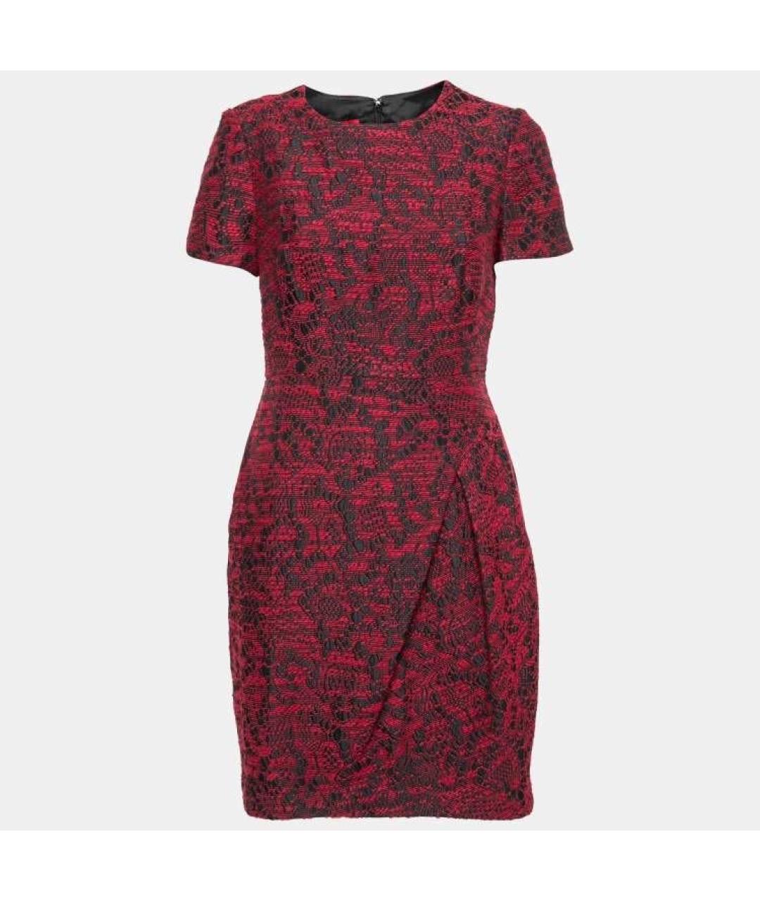 CAROLINA HERRERA Бордовое шерстяное коктейльное платье, фото 9